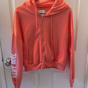 Peach Zip-Up hoodie